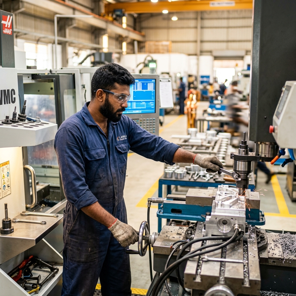 Sri Lankan Production & Construction Employee actively working